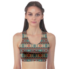 Southwest Design Turquoise And Terracotta Sports Bra