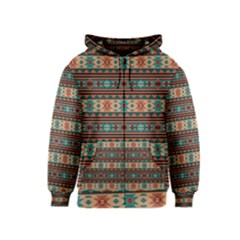 Southwest Design Turquoise And Terracotta Kids Zipper Hoodies by SouthwestDesigns