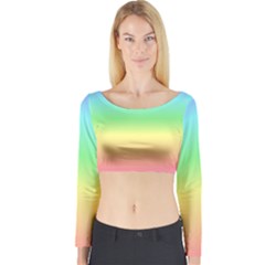 Rainbow Colors Long Sleeve Crop Top by LovelyDesigns4U