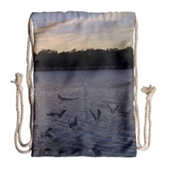 Intercoastal Seagulls 3 Drawstring Bag (large)