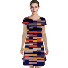 Rectangles In Retro Colors Cap Sleeve Nightdress