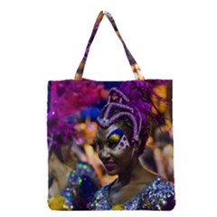 Costumed Attractive Dancer Woman At Carnival Parade Of Uruguay Grocery Tote Bags by dflcprints