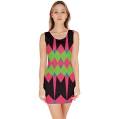 Rhombus And Other Shapes Pattern Bodycon Dress by LalyLauraFLM