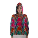 Bended shapes in retro colors Hooded Wind Breaker (Women) View1