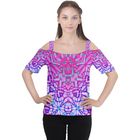 Ethnic Tribal Pattern G327 Women s Cutout Shoulder Tee by MedusArt