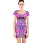 Fantasy forest of fantasy flowers Short Sleeve Bodycon Dress