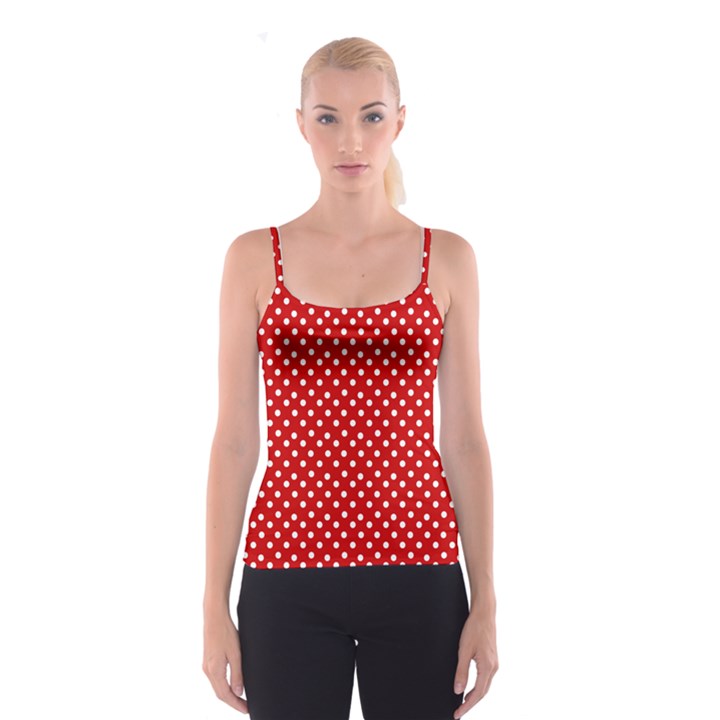 Dotted Red Spaghetti Strap Tops