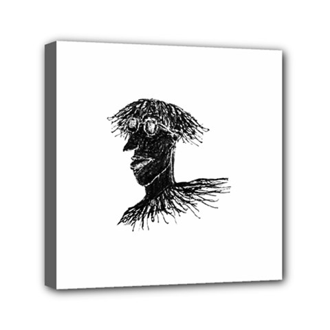 Cool Young Long Hair Man With Glasses Mini Canvas 6  X 6  by dflcprints