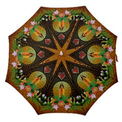 Surfing, Surfboard With Flowers And Floral Elements Straight Umbrellas by FantasyWorld7
