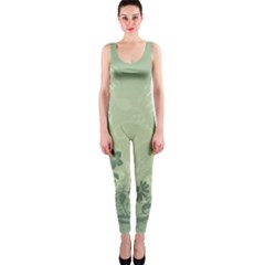 Wonderful Flowers In Soft Green Colors Onepiece Catsuits by FantasyWorld7