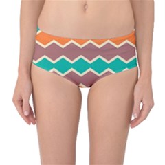 Colorful Chevrons Pattern Mid-waist Bikini Bottoms by LalyLauraFLM