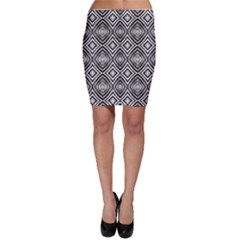 Black White Diamond Pattern Bodycon Skirts