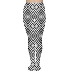 Black White Diamond Pattern Women s Tights