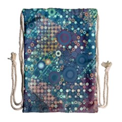 Blue Bubbles Drawstring Bag (large) by KirstenStar