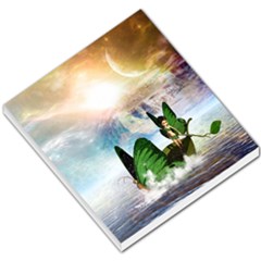 Cute Fairy In A Butterflies Boat In The Night Small Memo Pads by FantasyWorld7