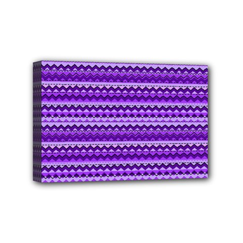 Purple Tribal Pattern Mini Canvas 6  X 4  by KirstenStar