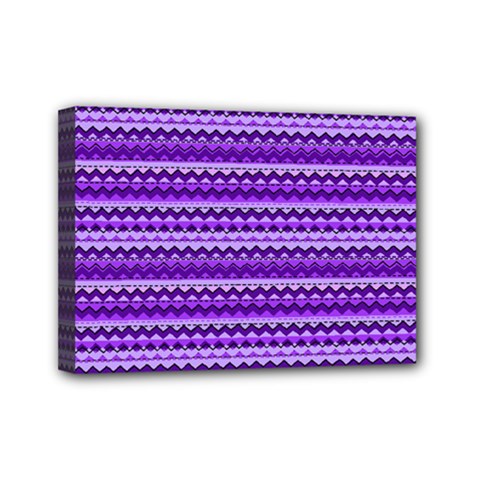 Purple Tribal Pattern Mini Canvas 7  X 5  by KirstenStar