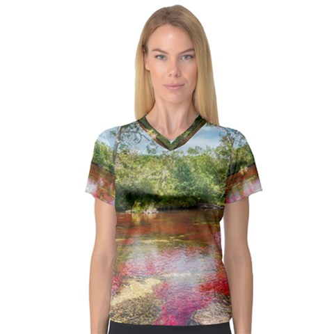 Cano Cristales 3 Women s V-neck Sport Mesh Tee by trendistuff