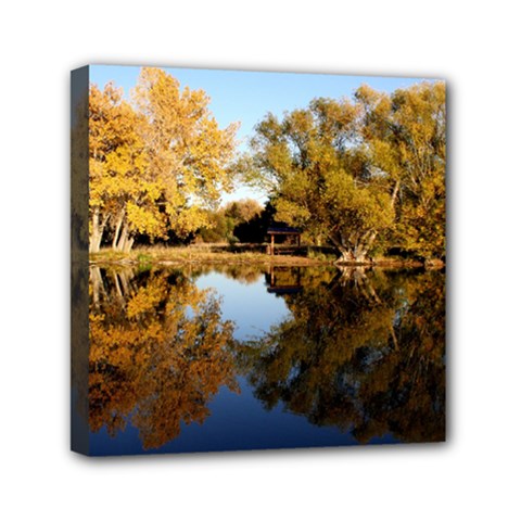 Autumn Lake Mini Canvas 6  X 6  by trendistuff