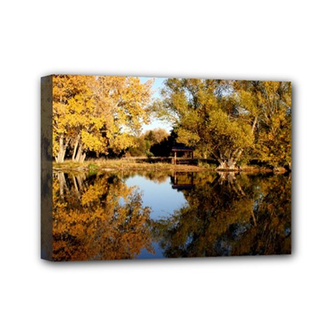 Autumn Lake Mini Canvas 7  X 5  by trendistuff