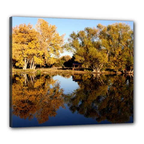 Autumn Lake Canvas 24  X 20  by trendistuff