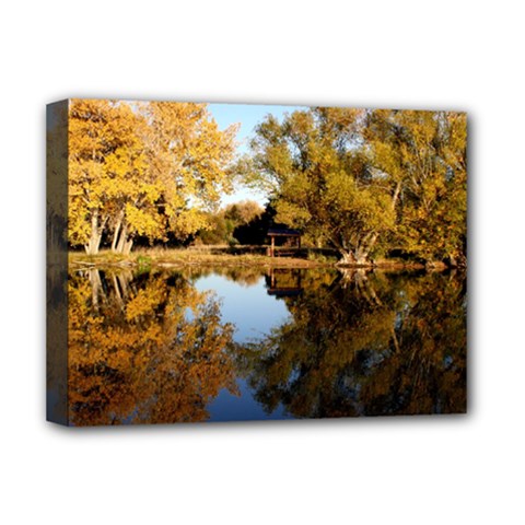 Autumn Lake Deluxe Canvas 16  X 12   by trendistuff