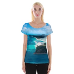 Whitehaven Beach 2 Women s Cap Sleeve Top by trendistuff