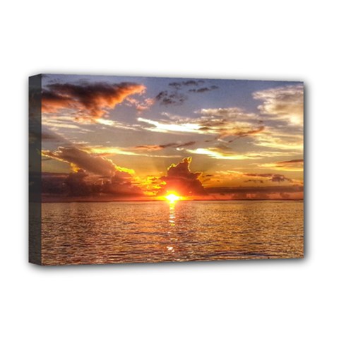 Tahitian Sunset Deluxe Canvas 18  X 12   by trendistuff