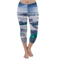 Turquoise Ice Capri Winter Leggings  by trendistuff