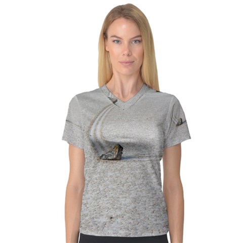 Sailing Stones Women s V-neck Sport Mesh Tee by trendistuff