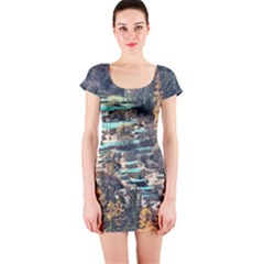 Huanglong Pools Short Sleeve Bodycon Dresses by trendistuff