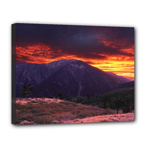 San Gabriel Mountain Sunset Canvas 14  X 11  by trendistuff
