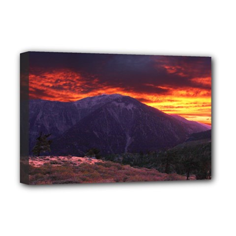 San Gabriel Mountain Sunset Deluxe Canvas 18  X 12   by trendistuff