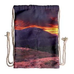 San Gabriel Mountain Sunset Drawstring Bag (large)