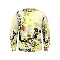 Wonderful Flowers With Leaves On Soft Background Boys  Sweatshirts by FantasyWorld7