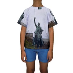 Washington Statue Kid s Short Sleeve Swimwear by trendistuff