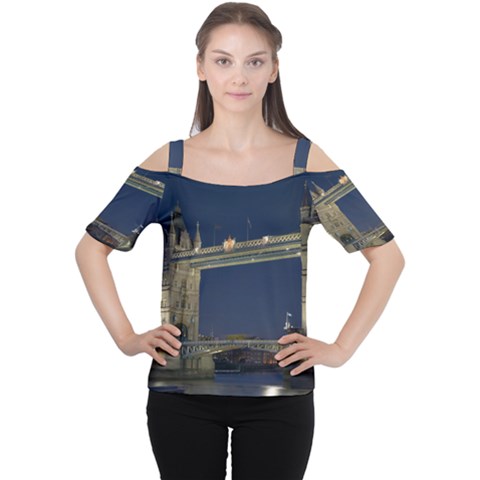 Tower Bridge Women s Cutout Shoulder Tee by trendistuff