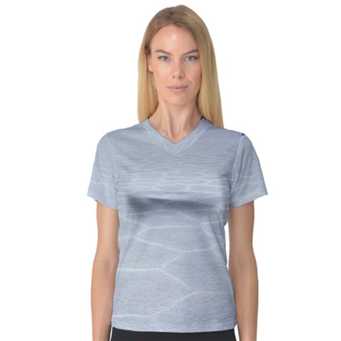 Salt Flats Women s V-neck Sport Mesh Tee by trendistuff