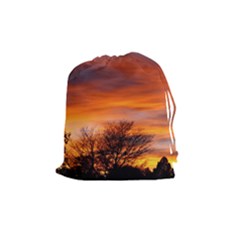 Orange Sunset Drawstring Pouches (medium)  by trendistuff