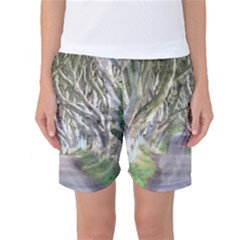 Dark Hedges, Ireland Women s Basketball Shorts by trendistuff