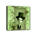 Cute Girl With Steampunk Hat And Floral Elements Mini Canvas 4  x 4  View1