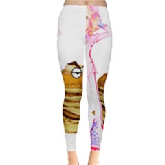 Mal Girl And Mr Pancake Women s Leggings by michaelandrewlaw