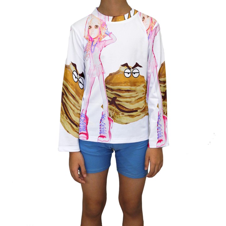 MAL GIRL AND MR PANCAKE Kid s Long Sleeve Swimwear