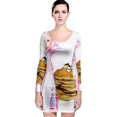 Mal Girl And Mr Pancake Long Sleeve Bodycon Dresses by michaelandrewlaw