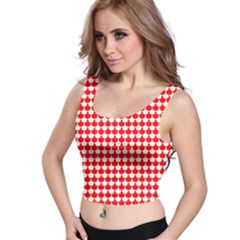 Red And White Scallop Repeat Pattern Crop Top by PaperandFrill