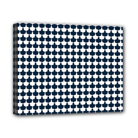 Navy And White Scallop Repeat Pattern Canvas 10  X 8  by PaperandFrill