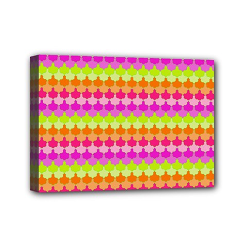 Scallop Pattern Repeat In ‘la’ Bright Colors Mini Canvas 7  X 5  by PaperandFrill