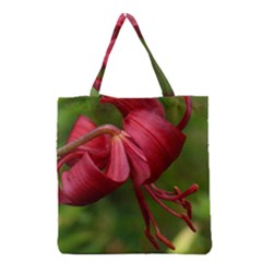 Lilium Red Velvet Grocery Tote Bags by trendistuff