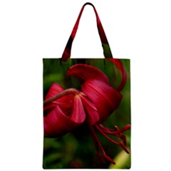Lilium Red Velvet Zipper Classic Tote Bags by trendistuff