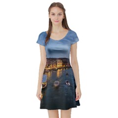 Venice Canal Short Sleeve Skater Dresses